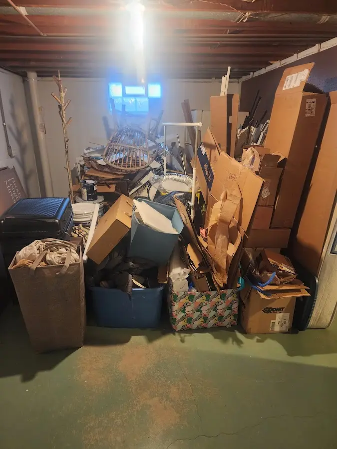 Roll-off dumpster container at job site for Cleanout Dumpster Rental in Londonderry